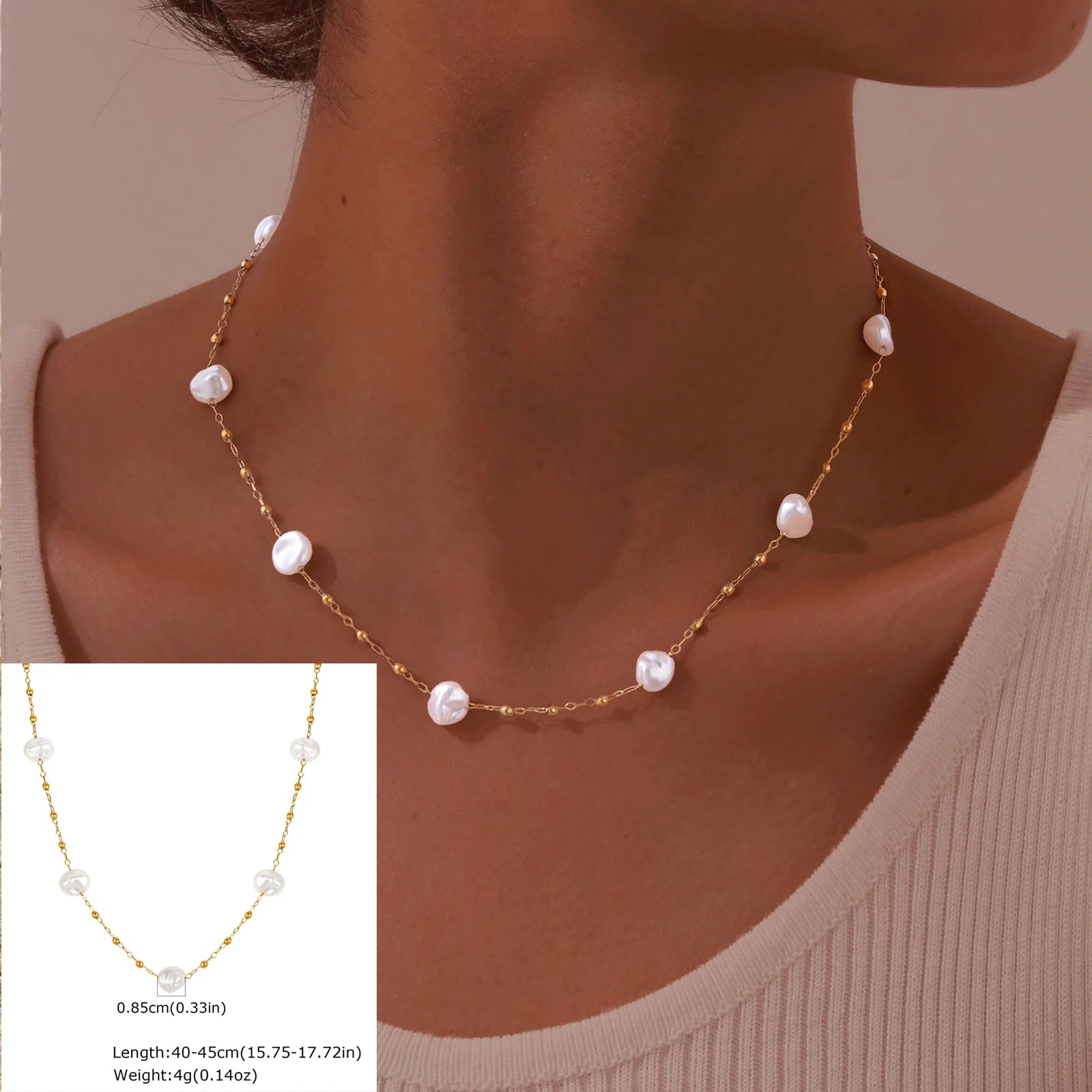 Tornozeleira Dourada com Pedras Barrocas – Charme Natural e Sofisticação Leve