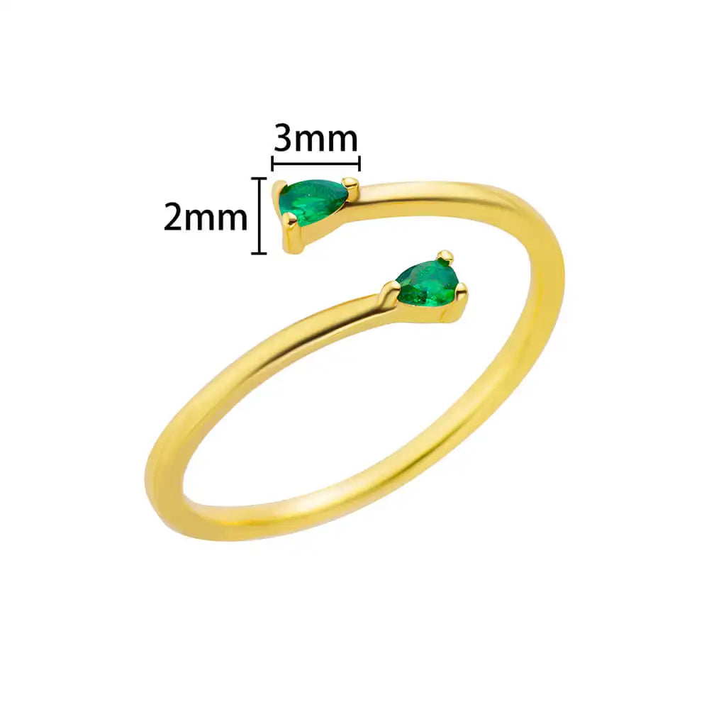 Anel com Design Aberto e Pedras Vibrantes – Modernidade e Sofisticação em Cada Detalhe