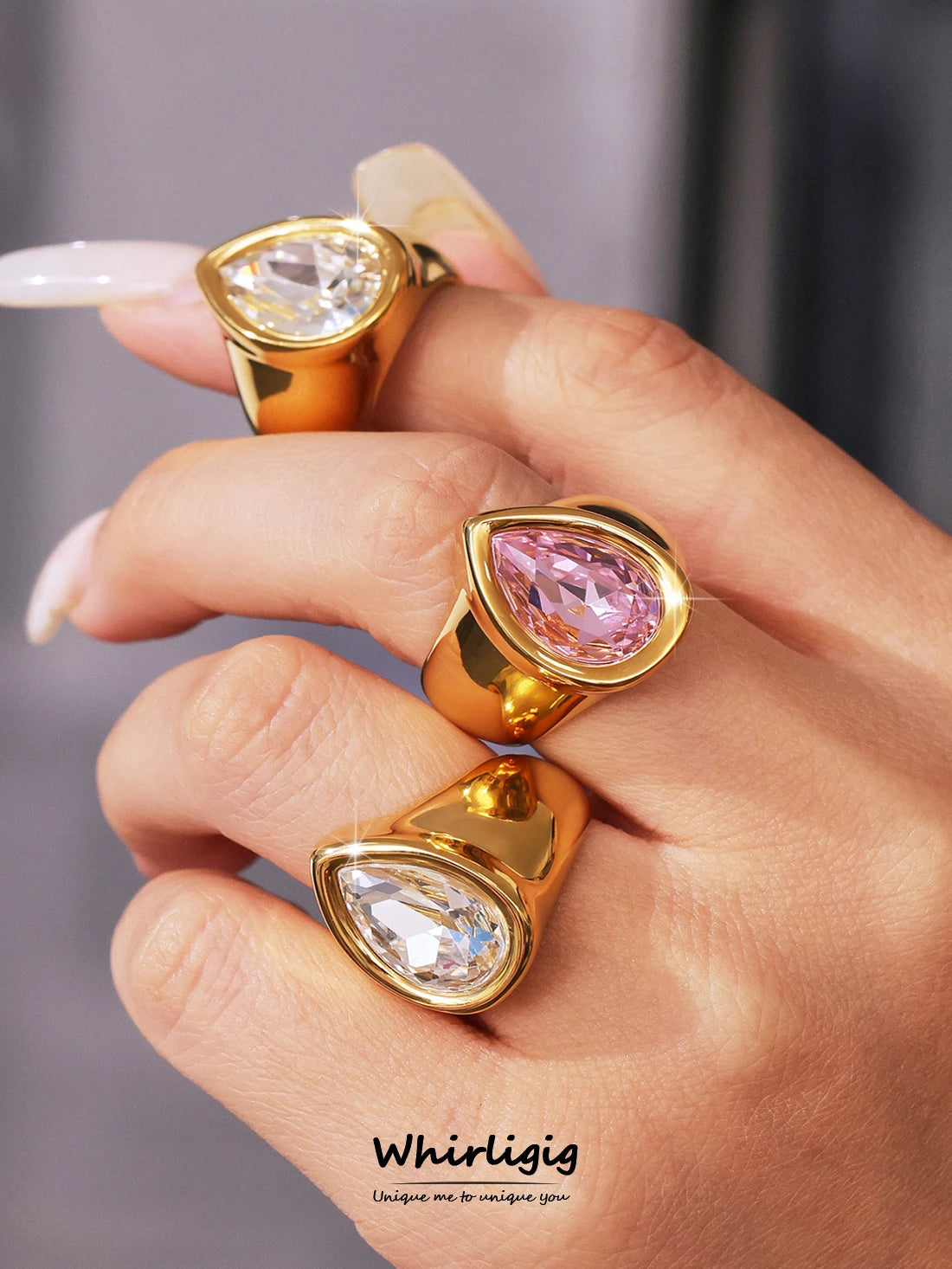 Anel em Gota — Luxo, Brilho e Sofisticação em Cada Detalhe