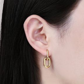 Brinco Argola em Elos Bicolor – Estilo Inovador e Versátil