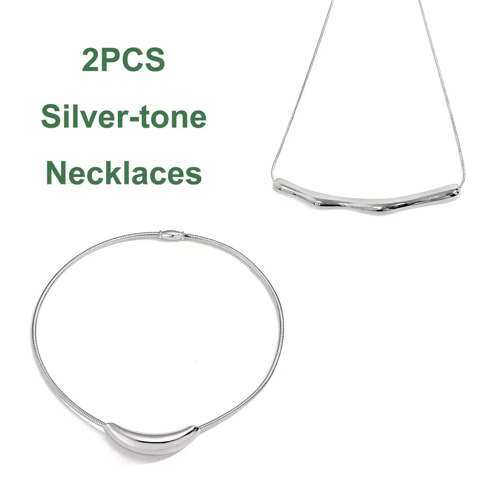 Colar Metalizado — Sofisticação Escultural e Tendência Contemporânea