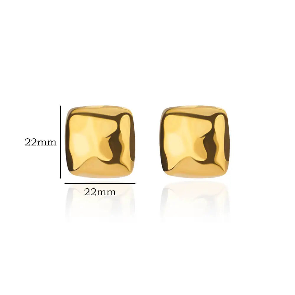 Brinco Quadrado com Design Orgânico – Elegância Moderna em Cada Detalhe