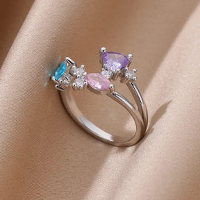 Anel em  Pedras Coloridas – Sofisticação com Toque Moderno e Romântico